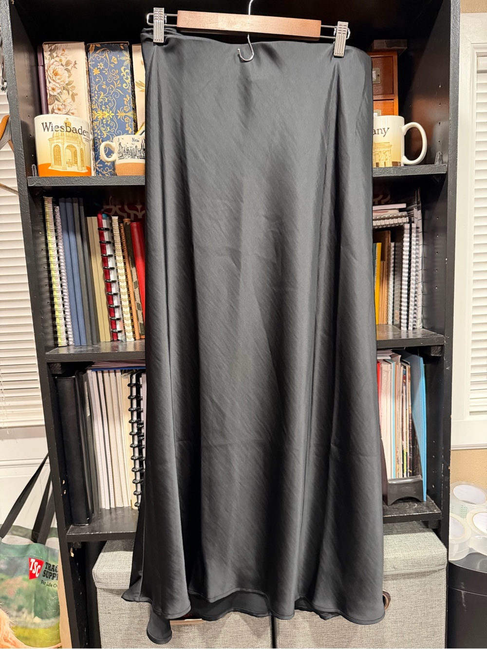 a new day Black Satin Maxi Skirt